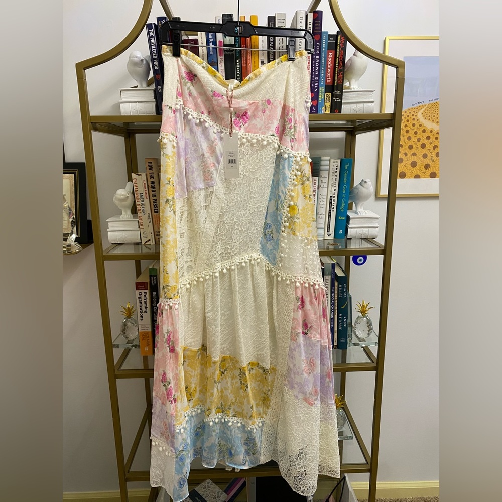 New with tags! Loveshackfancy Obelia Skirt in Rainbow Clouds